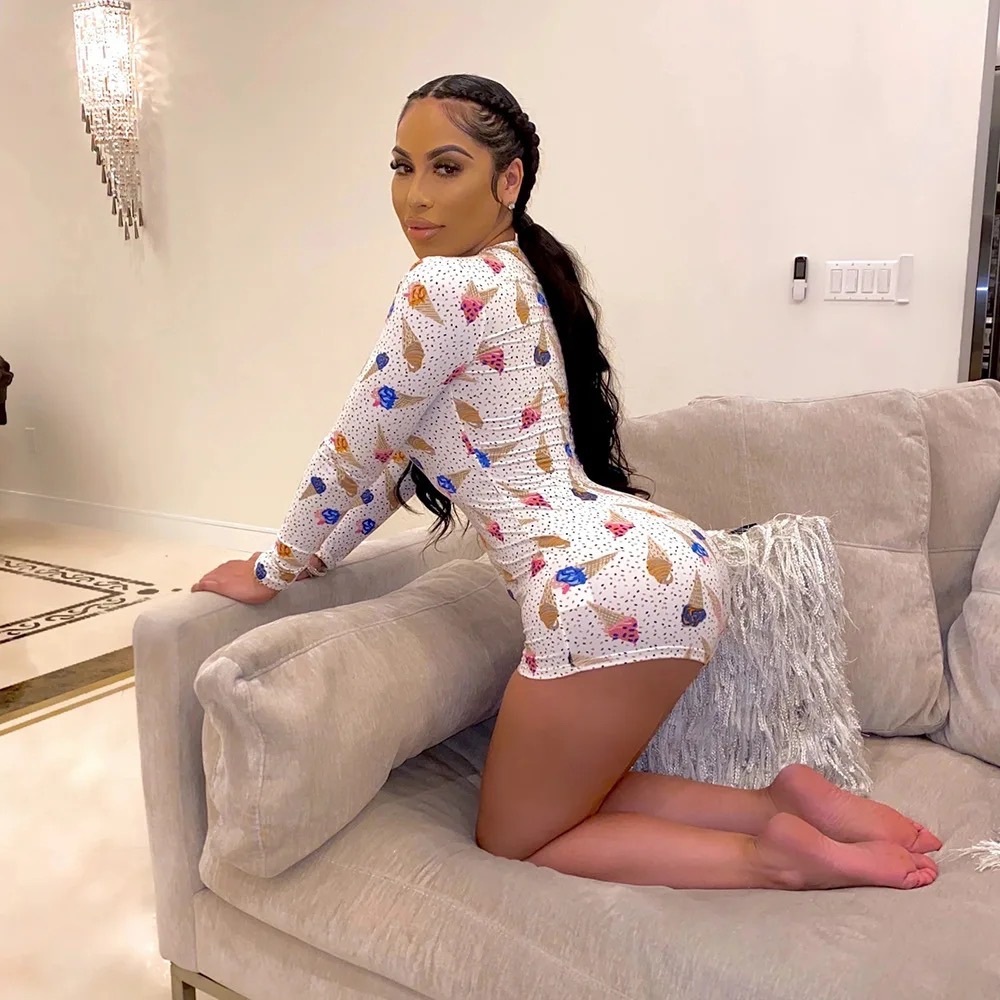 Cute Sexy White Ice Cream One Piece Romper Pajama Onesie